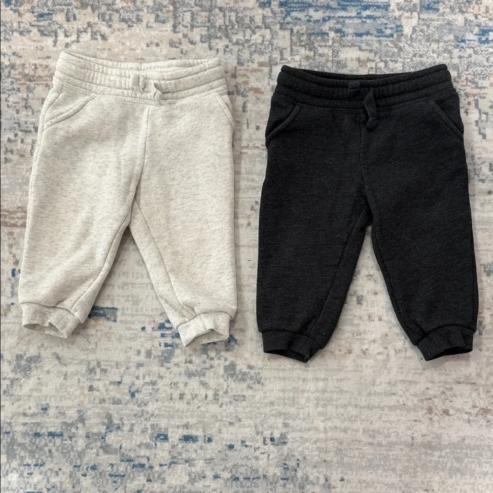 Kids Cozy Jogger Pants - Dark Gray and Light Gray